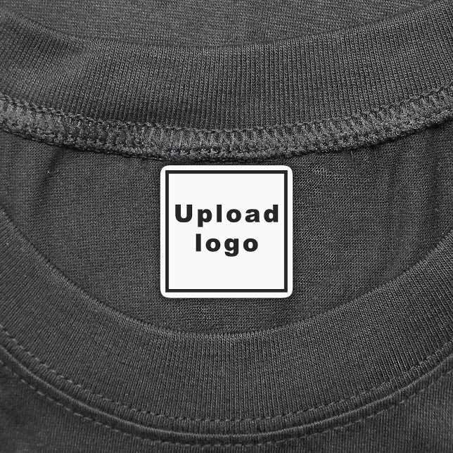 Business Logo on White Square Iron On Label (White square iron on label with your business logo)