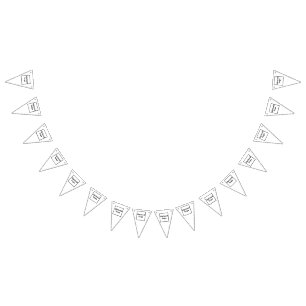 Business Logo on White Triangle Bunting Banner