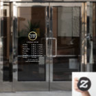 Business Logo Opening Hours Window Cling | White