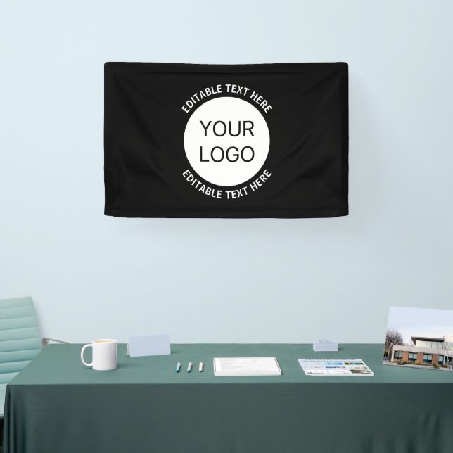 Business Logo or Any Image & Editable Text Banner (Tradeshow)