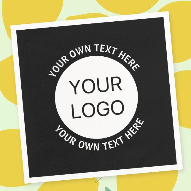 Business Logo or Any Image & Editable Text Napkins (Creator Uploaded)