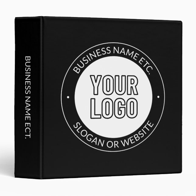 Business Logo or Design & Editable Text Template 3 Ring Binder (Front/Spine)