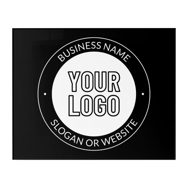 Business Logo or Design & Editable Text Template Acrylic Print (Front)