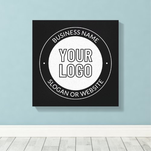 Business Logo or Design  Editable Text Template Canvas Print