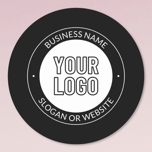 Business Logo or Design  Editable Text Template Classic Round Sticker