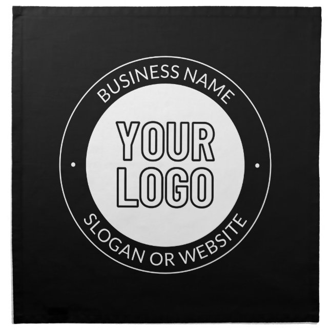 Business Logo or Design & Editable Text Template Cloth Napkin (Front)