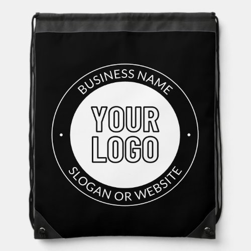 Business Logo or Design  Editable Text Template Drawstring Bag