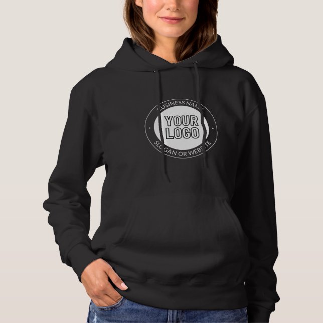 Business Logo or Design & Editable Text Template Hoodie (Front)
