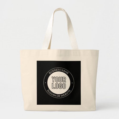 Business Logo or Design  Editable Text Template Large Tote Bag