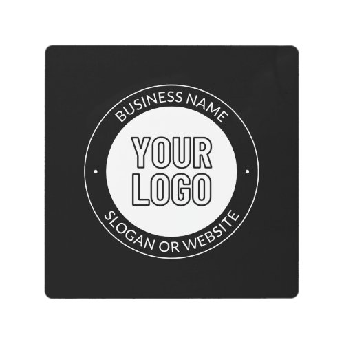 Business Logo or Design  Editable Text Template Metal Print