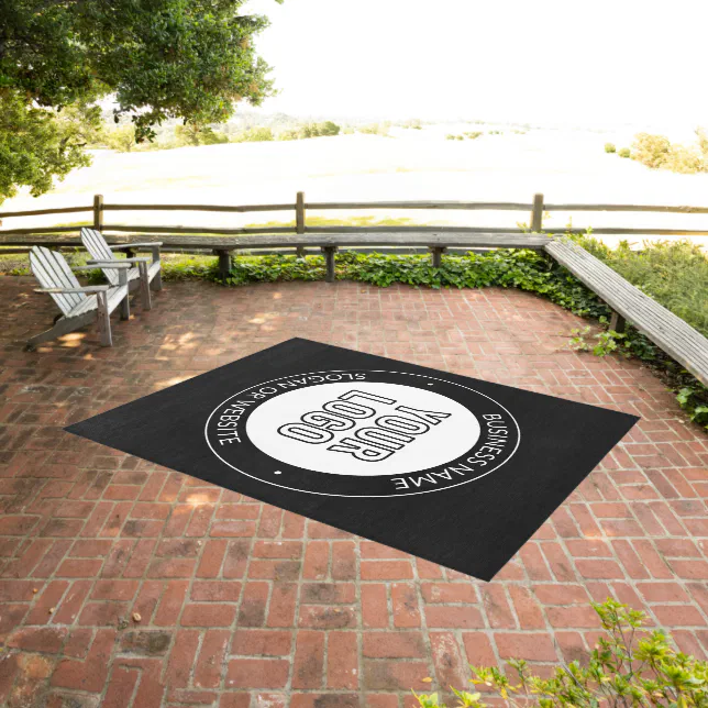 Business Logo or Design & Editable Text Template Outdoor Rug | Zazzle