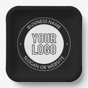 Business Logo or Design & Editable Text Template Paper Plates