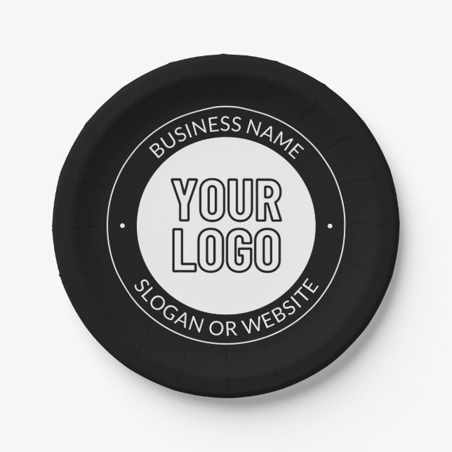 Business Logo or Design & Editable Text Template Paper Plates (Front)