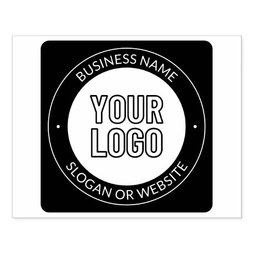 Business Logo or Design  Editable Text Template Rubber Stamp