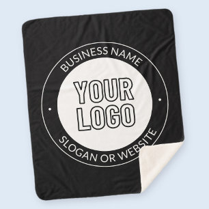 Business Logo or Design & Editable Text Template Sherpa Blanket