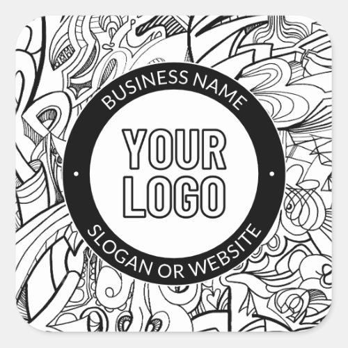 Business Logo or Design  Editable Text Template Square Sticker