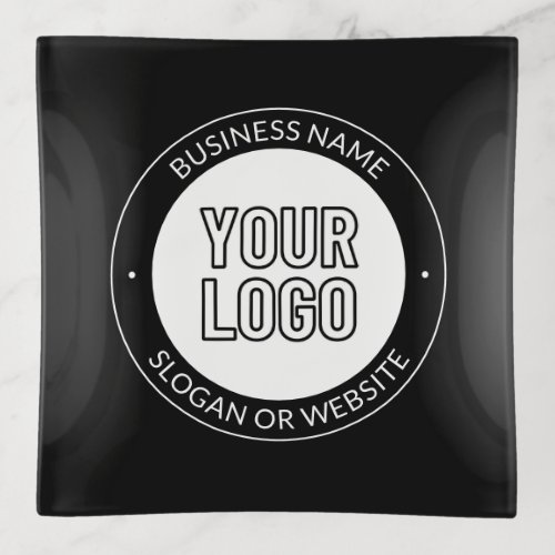 Business Logo or Design  Editable Text Template Trinket Tray