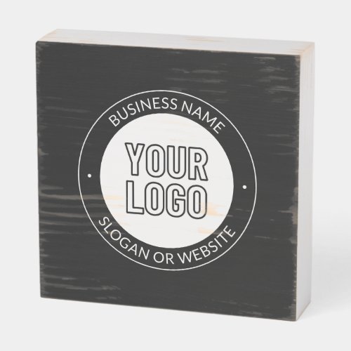 Business Logo or Design  Editable Text Template Wooden Box Sign