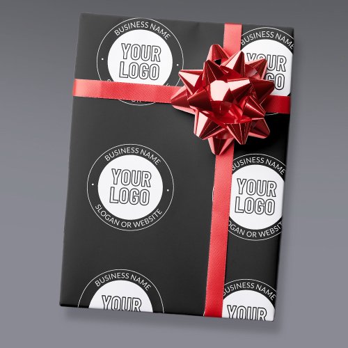 Business Logo or Design  Editable Text Template Wrapping Paper