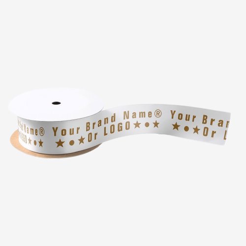 Business logo or gold text Company brand Christma Satin Ribbon