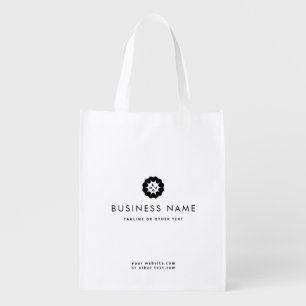 Business Logo or Icon + Name Company brand Minimal Grocery Bag