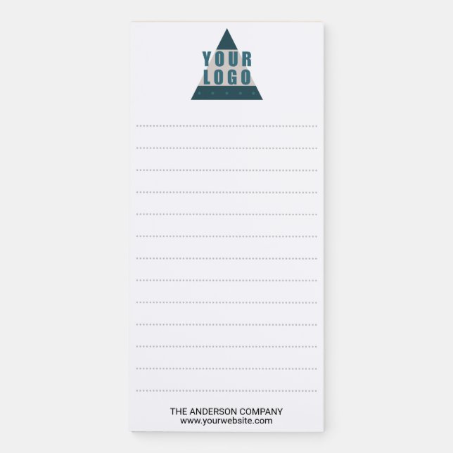 Business Logo Or Photo Optional Lines Promo Magnetic Notepad (Front)