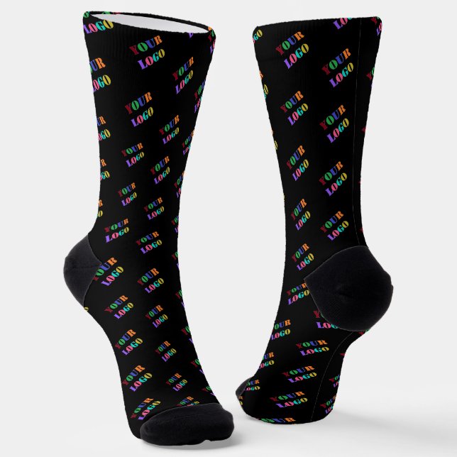 Business Logo or Photo Socks Template - Your Color (Angled)