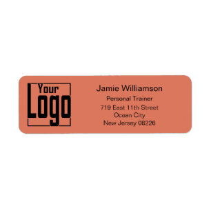 Business Logo Orange Black Return Address Label