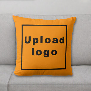 Business Logo Orange Throw Pillow