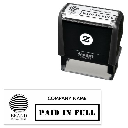 Business Logo Paid in Full Modern Simple Self_inking Stamp