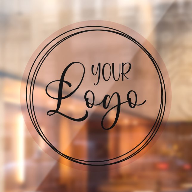 Business Logo Pale Blush Circle Window Cling (Sheet 2)