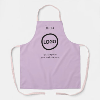 Business Logo Pale Pink Employee Staff Name Apron