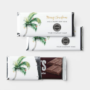 Business Logo Palm Tree Coastal Christmas Hershey Bar Favors