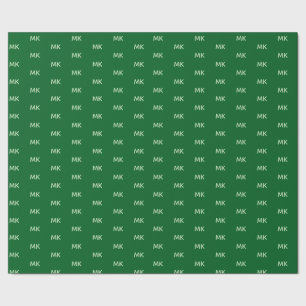 Business Logo Personalized Initials green Wrapping Paper