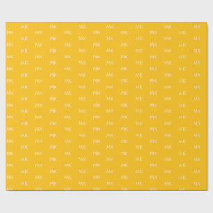 Business Logo Personalized Initials yellow Wrapping Paper