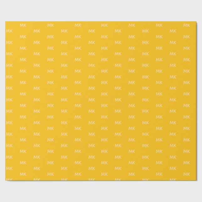 Business Logo Personalized Initials yellow Wrapping Paper (Seam)