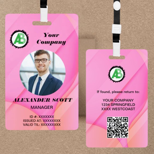  Business  Logo Personnel staff employee  qr Code Badge (Creator Uploaded)