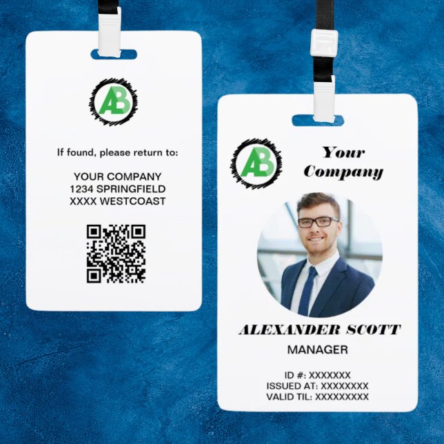  Business  Logo Personnel staff employee  qr Code Badge (Creator Uploaded)