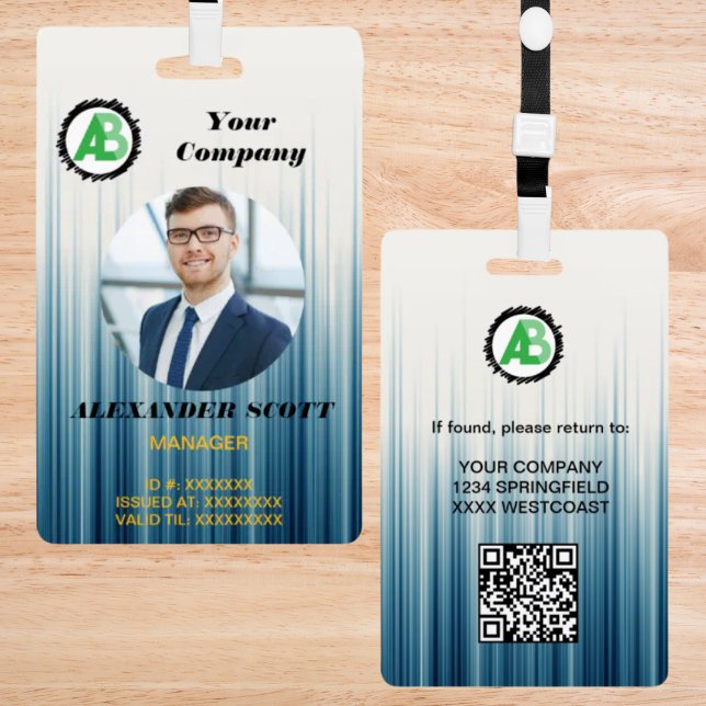  Business  Logo Personnel staff employee  qr Code Badge (Creator Uploaded)