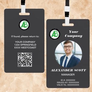  Business  Logo Personnel staff employee  qr Code Badge