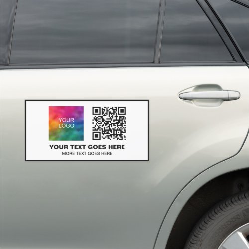 Business Logo Phone Number QR Code Template Car Magnet