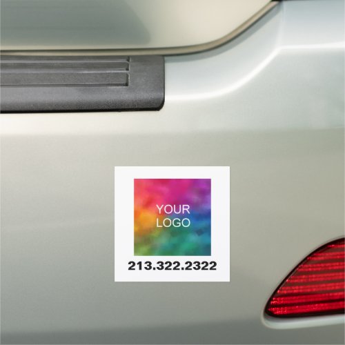 Business Logo Phone Number Template Square Custom Car Magnet