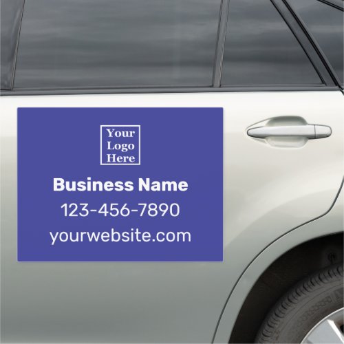 Business Logo Phone Number Website Blue Car Magnet
