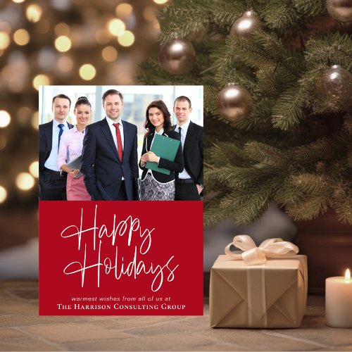 Business Logo Photo Corporate Christmas Holiday Card
