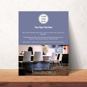 Business Logo & Photo Marketing Promotional Blue  Flyer