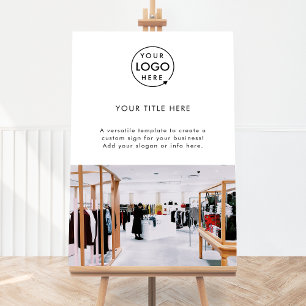 Business Logo Photo Modern Minimalist White Foam Board