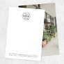 Business Logo | Photo Modern Minimalist White Note Card