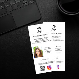 Business logo photo promotion qr code instagram rack card