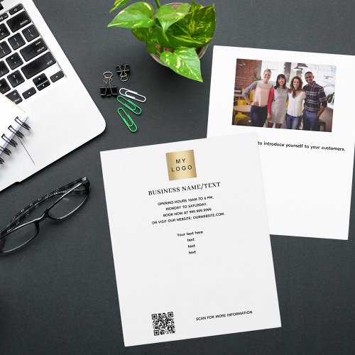 Business logo photo qr code flyer