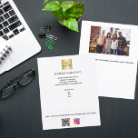 Business logo photo qr code instagram flyer<br><div class="desc">White background. Personalize and add your business logo,  name,  address,  your text,  your own QR code to your instagram account. 
Back: add a photo and more text.</div>